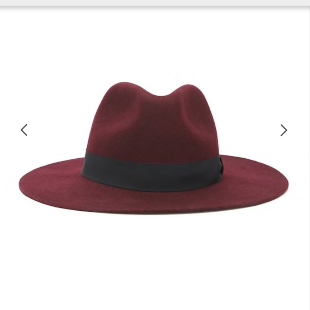 New Burgundy Wool Fedora Hat - Picture 7 of 15